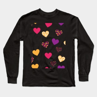 Cute Patterned Hearts Long Sleeve T-Shirt